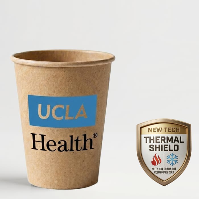 10 oz Custom Printed Paper Cup - Kraft Cardstock