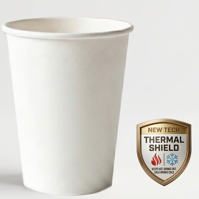 12 oz Blank Paper Cup - White Cardstock