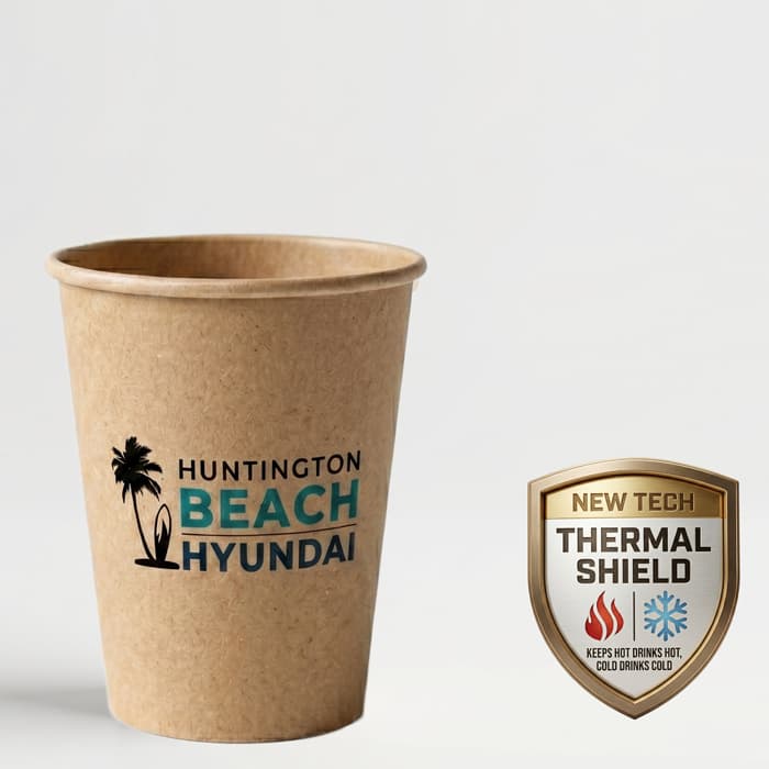 8 oz Custom Printed Paper Cup - Kraft Cardstock