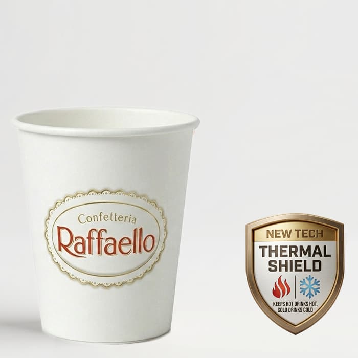 8 oz Custom Printed Paper Cup - White Cardstock