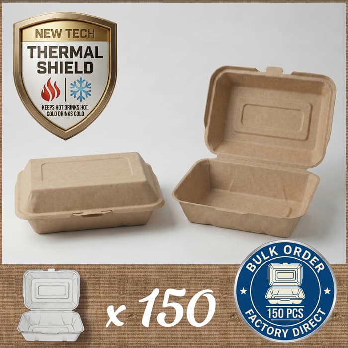 Clamshell - Kraft (150 Containers)