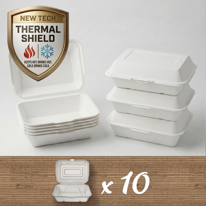 Clamshell - White (10 Containers)