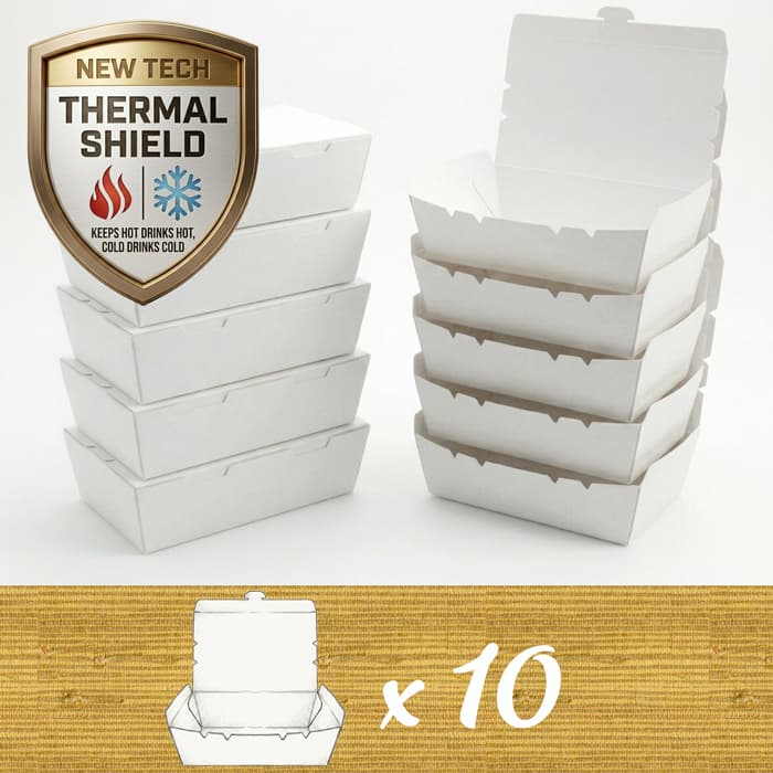 Tuck n Fold - White (10 Containers) custom paper cup – US Paper Cup Factory