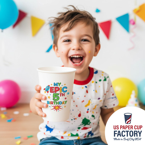 BOY/TODDLER BIRTHDAY - Custom Printed Paper Cups | US Paper Cup Factory