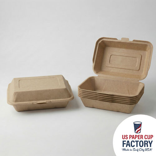 Kraft Cardstock Clamshell Container - Custom Printed Paper Cups | US Paper Cup Factory