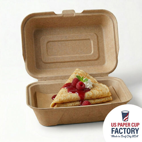 Kraft Cardstock Clamshell Container custom paper cup photo 3 – US Paper Cup Factory