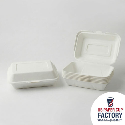 White Cardstock Clamshell Container - Custom Printed Paper Cups | US Paper Cup Factory