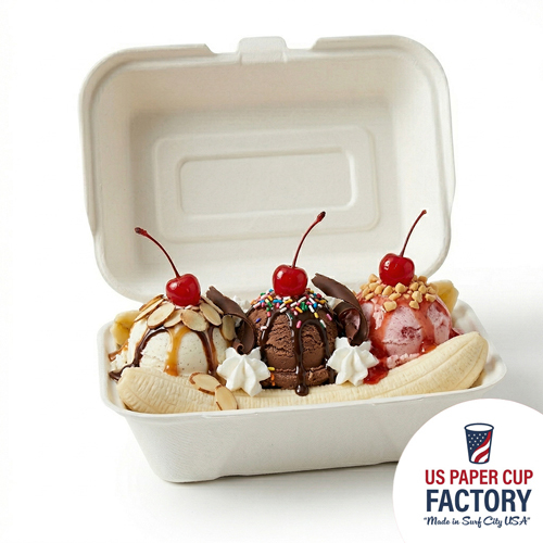 White Cardstock Clamshell Container custom paper cup photo 4 – US Paper Cup Factory