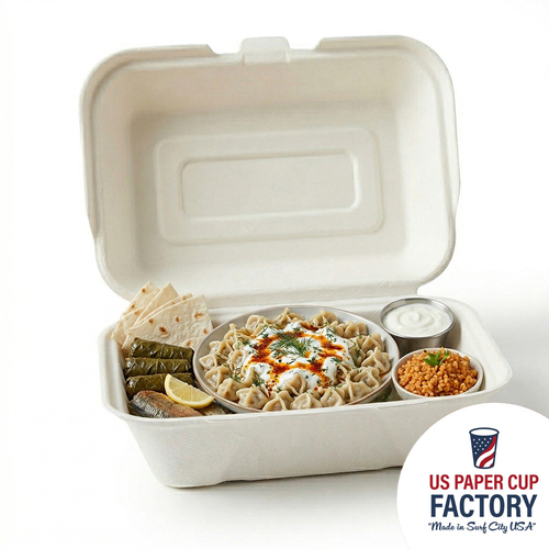 White Cardstock Clamshell Container custom paper cup photo 6 – US Paper Cup Factory