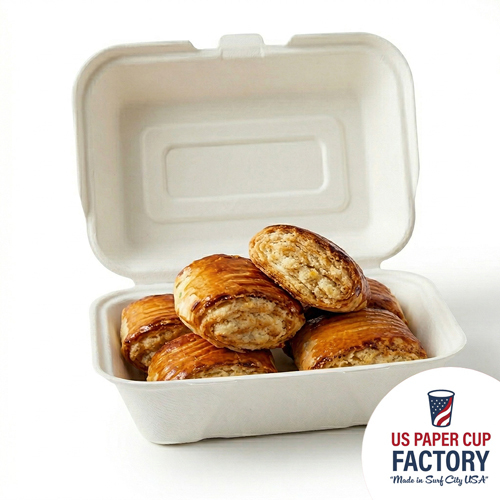 White Cardstock Clamshell Container custom paper cup photo 7 – US Paper Cup Factory