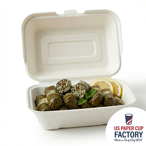 White Cardstock Clamshell Container custom paper cup photo 8 – US Paper Cup Factory