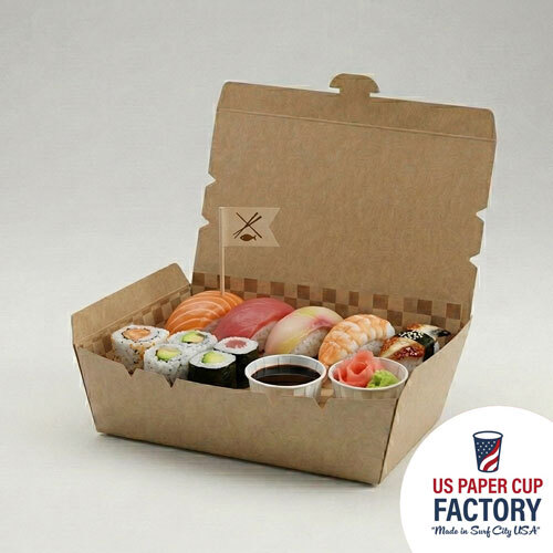 Flat Top Tuck And Lock Food Container - Kraft Cardstock custom paper cup photo 3 – US Paper Cup Factory