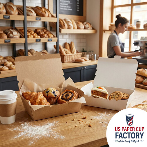 Flat Top Tuck And Lock Food Container - Kraft Cardstock custom paper cup photo 8 – US Paper Cup Factory