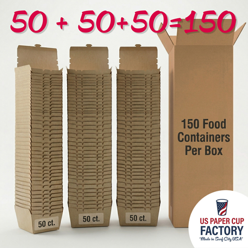 Flat Top Tuck And Lock Food Container - Kraft Cardstock custom paper cup photo 10 – US Paper Cup Factory