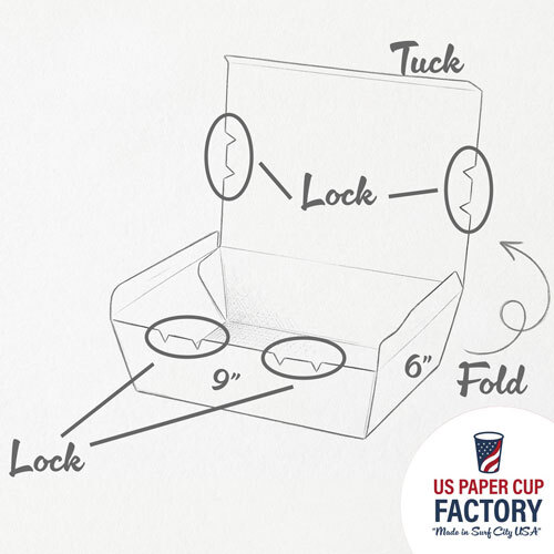 Flat Top Tuck And Lock Food Container - White Cardstock custom paper cup photo 8 – US Paper Cup Factory