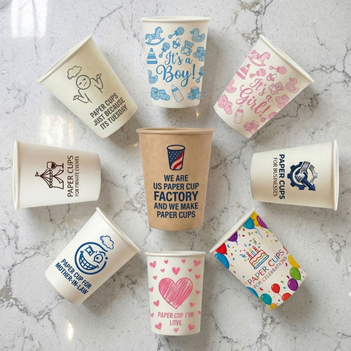 Custom printed paper cups lineup