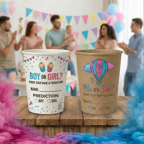 Custom gender reveal and party cups for private events