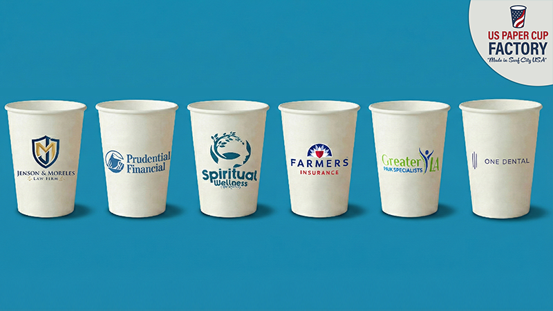 Elegant custom paper cups for law firms and professional service offices