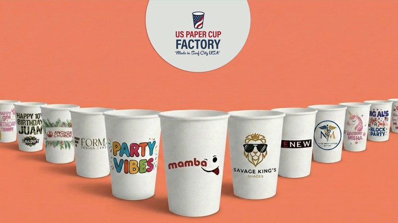 Customized paper cups for boutique retail and lifestyle brand marketing