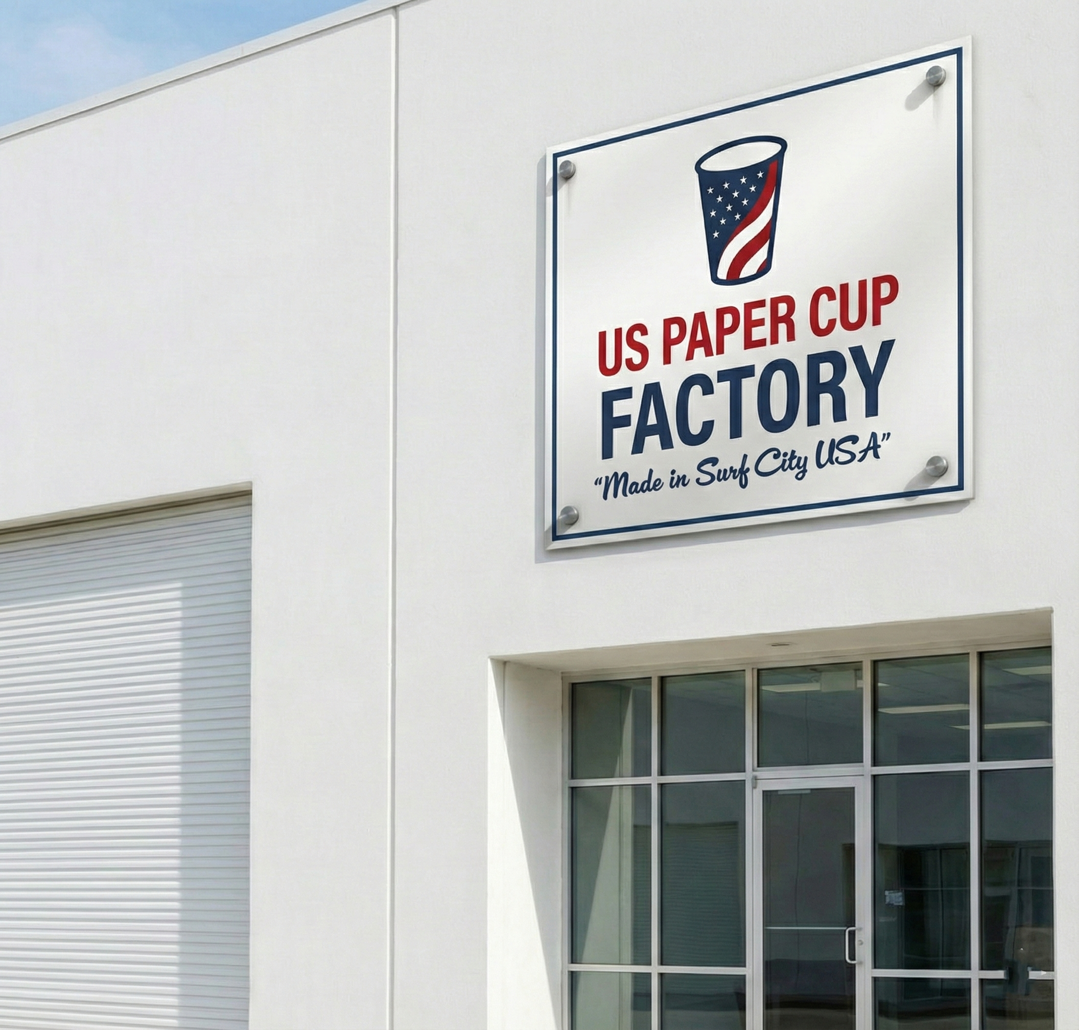 US Paper Cup Factory - Exterior view of our American manufacturing facility in Huntington Beach, CA